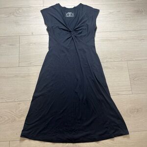 Patagonia Black Twist-Front Midi Dress women’s medium